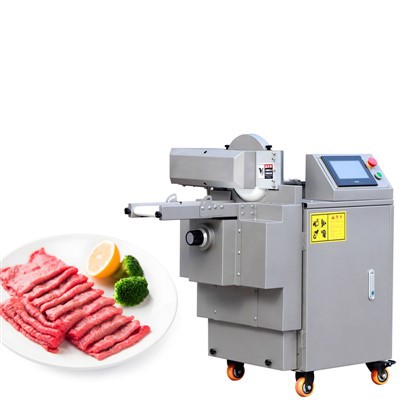 Neue vollautomatische Dünnscheibenmaschine für frisches Rind- und Hammelfleisch mit einer Kapazität von 600 kg/h für Restaurants
